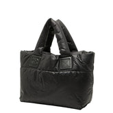 シャネル ココマーク コココクーン ハンドバッグ トートバッグ ブラック ナイロン レザー レディース CHANEL 【中古】